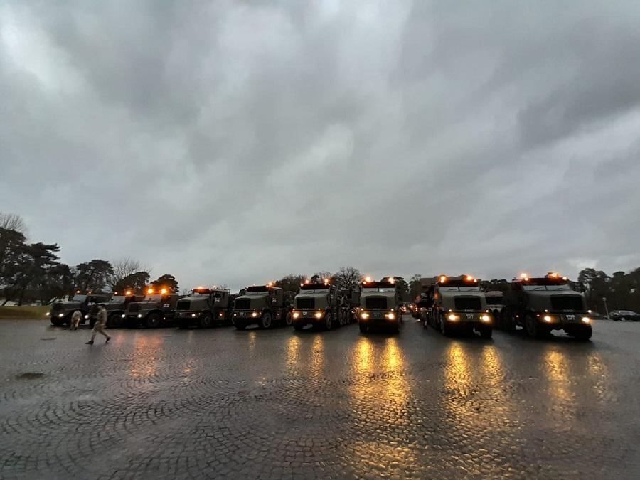 Royal Logistics Corps Heavy Equipment Transporter System (HETS) vehicles heading to Estonia as part of the UK’s contribution to strengthening NATO’s uplift to Eastern Europe. 