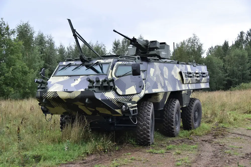 Patria 6x6 Armoured Personnel Carrier (Pansarterrängbil 300). (Photo by Patria)