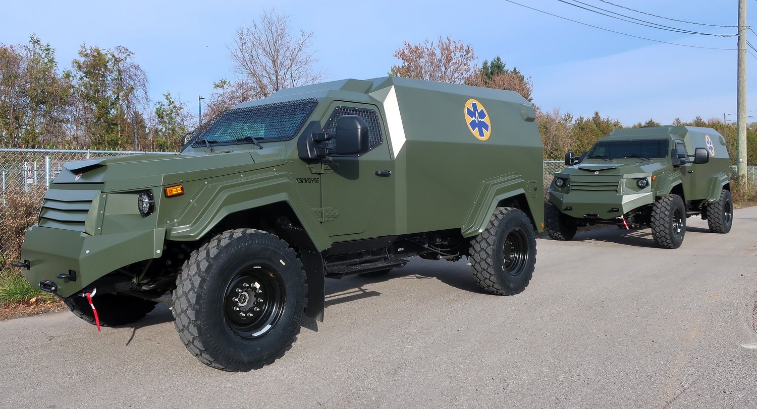 Ukrainian Armed Forces Receive Last Terradyne Gurkha 4x4 Armored Ambulances