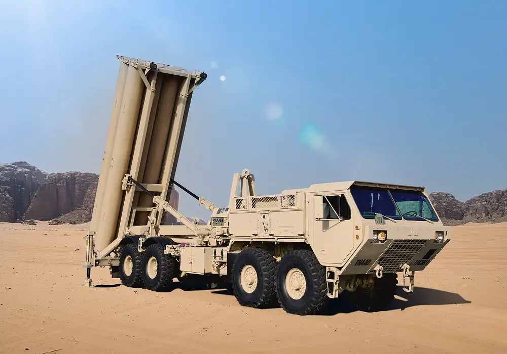 Lockheed Martin’s Terminal High Altitude Area Defense (THAAD ) Weapon System Launcher With Eight Canisters.