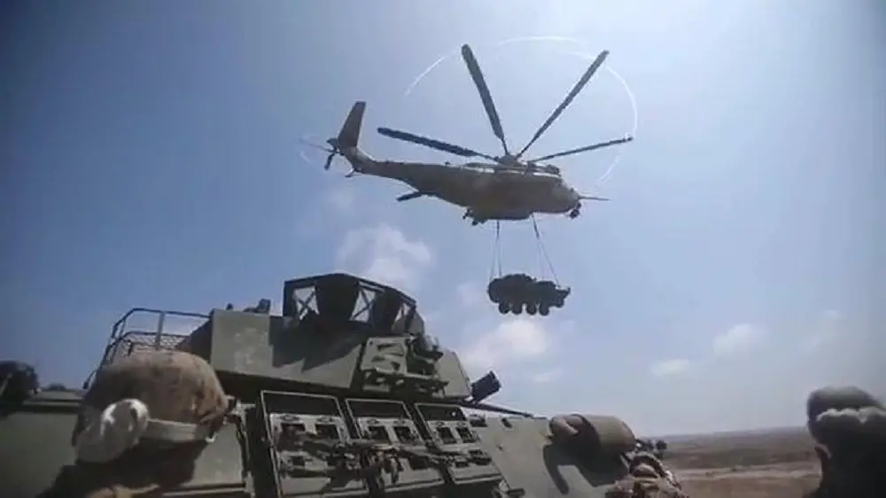 CH-53E Helicopter Lifts LAV-25 Light Armored Vehicle