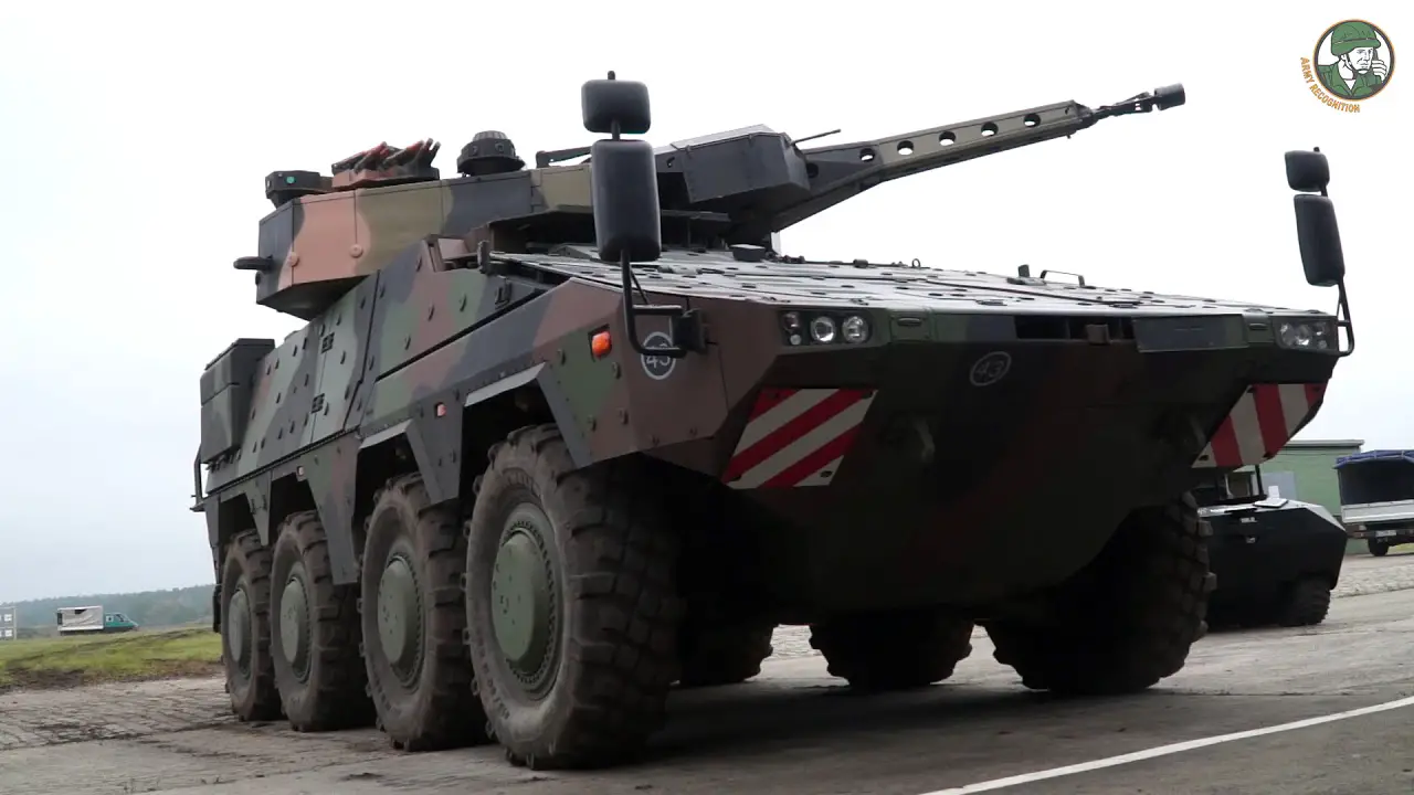 Boxer 8×8 armoured with Lance turret Rheinmetall infantry system demonstration UnterlÃ¼ss Germany