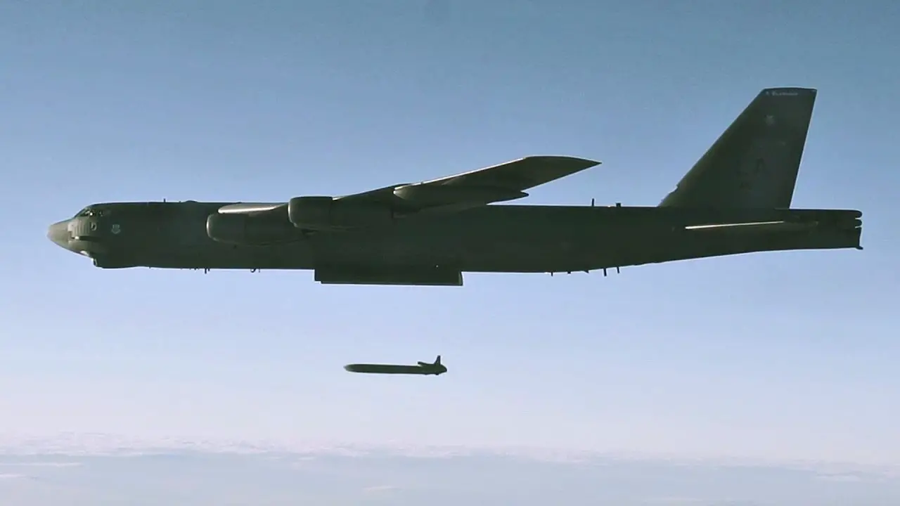 USAF B-52 Launching AGM-86B Air-Launched Cruise Missile