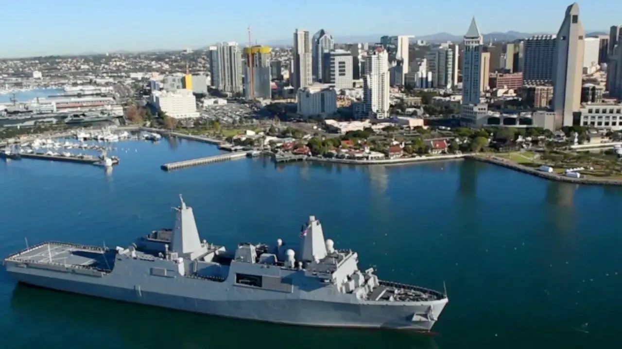 High-tech Amphibious Ship USS Murtha Arrives at Naval Base San Diego