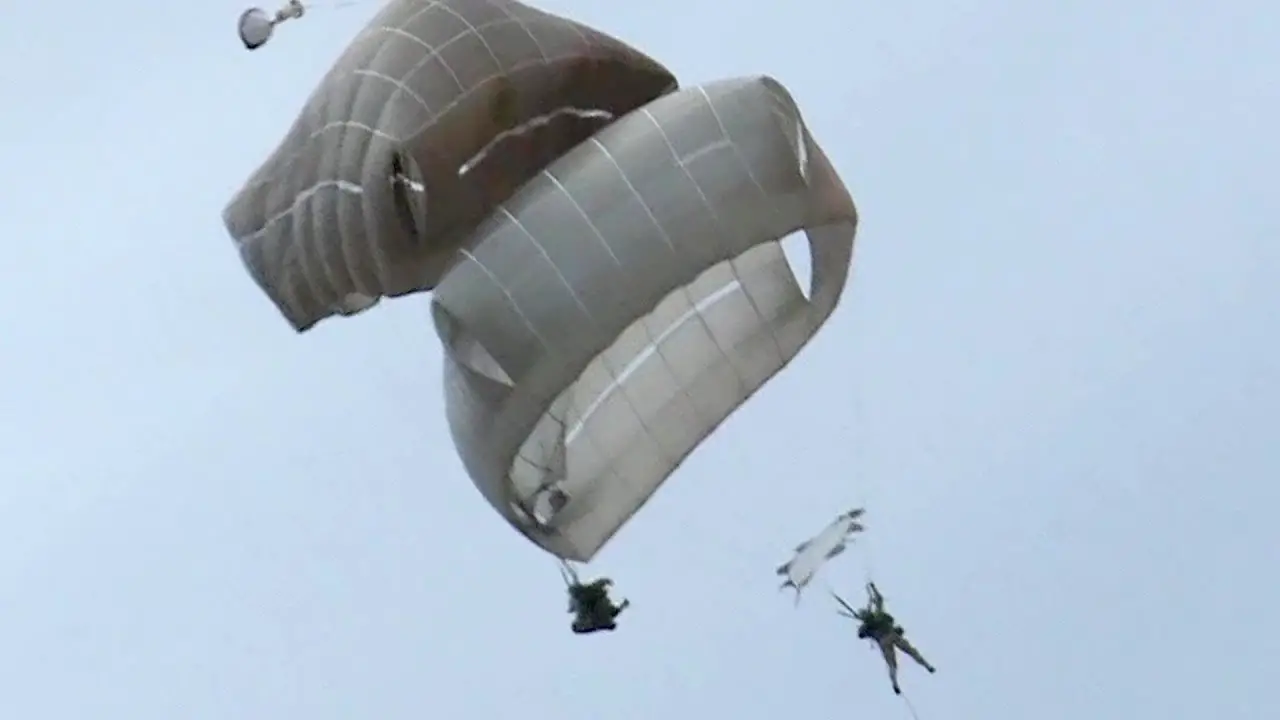 Paratroopers Mid-Air Collision CLOSE CALL