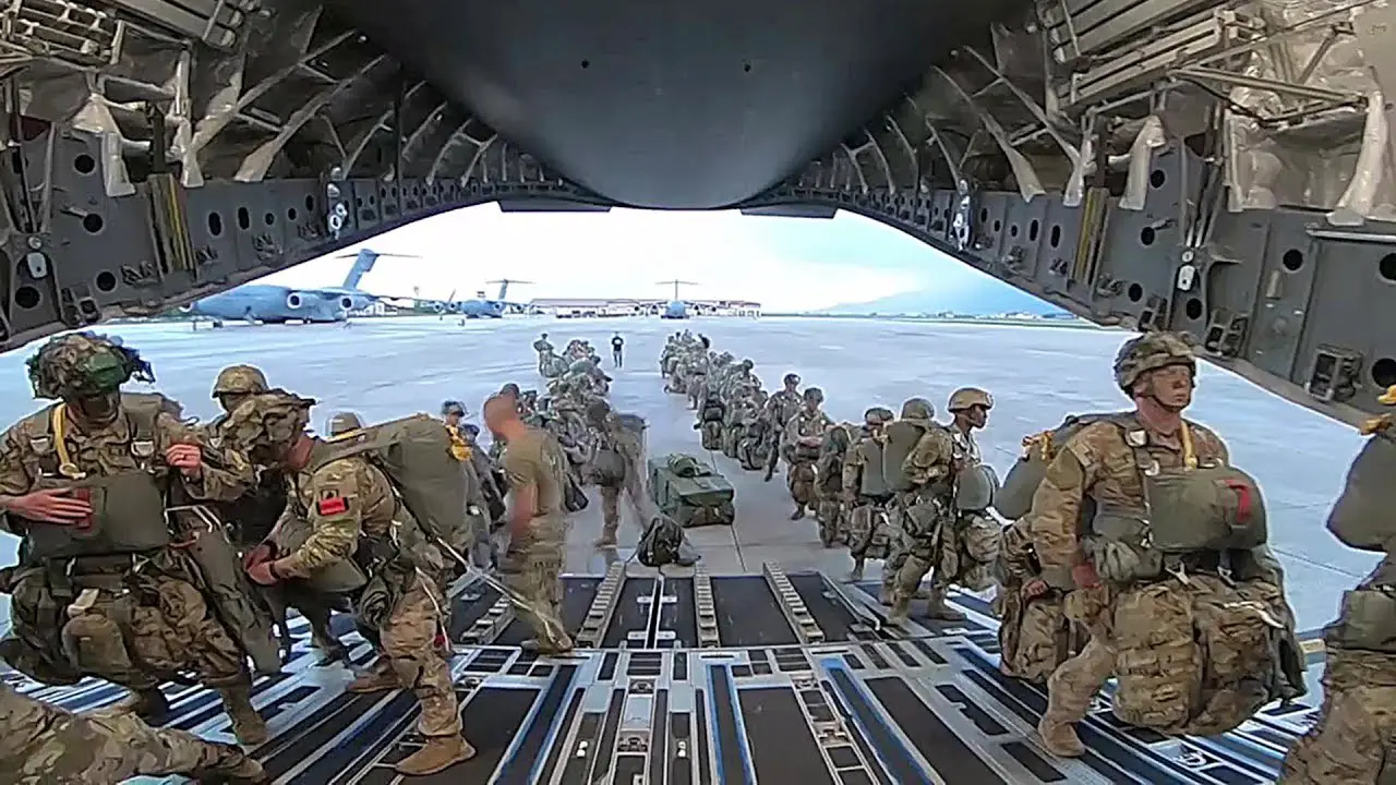 U.S. Army Paratroopers Conduct Airborne Jump In Italy