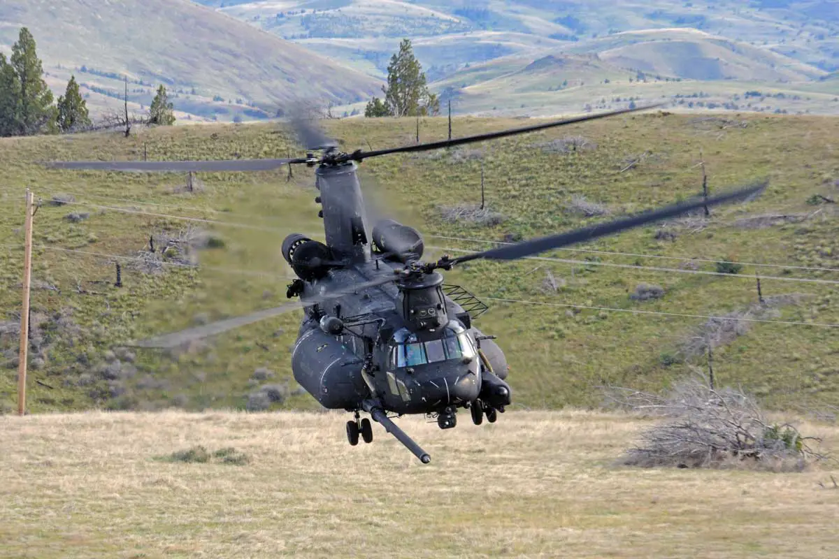 U.S. Army Special Operations Boeing MH-47G Block II Chinook Special Operations Helicopter.