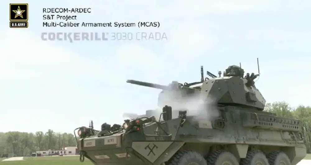 AUSA 2018 CMI Defence ARDEC Cockerill 3030 CRADA turret 30mm 3105 SAIC light tank