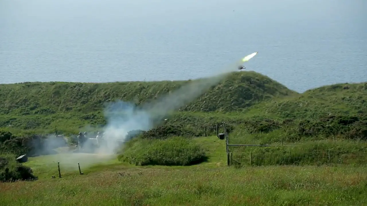 Royal Marines Air Defence Troop Fire High Velocity Missile (HVM)