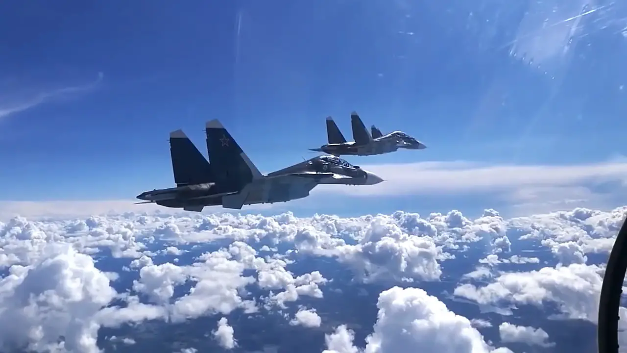 Su-30SM aircraft launch missiles and drop bombs
