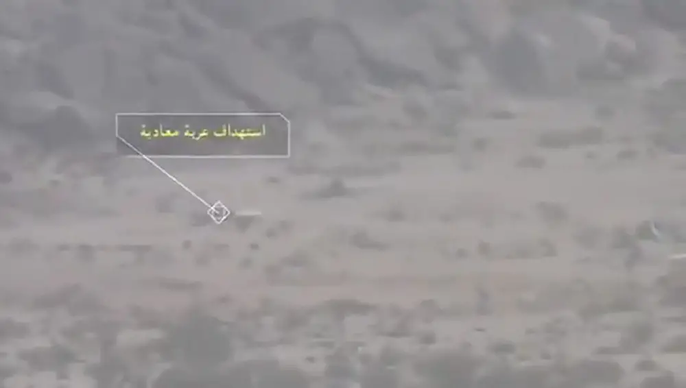 Raybolt ATGM destroys enemy vehicle In Yemen