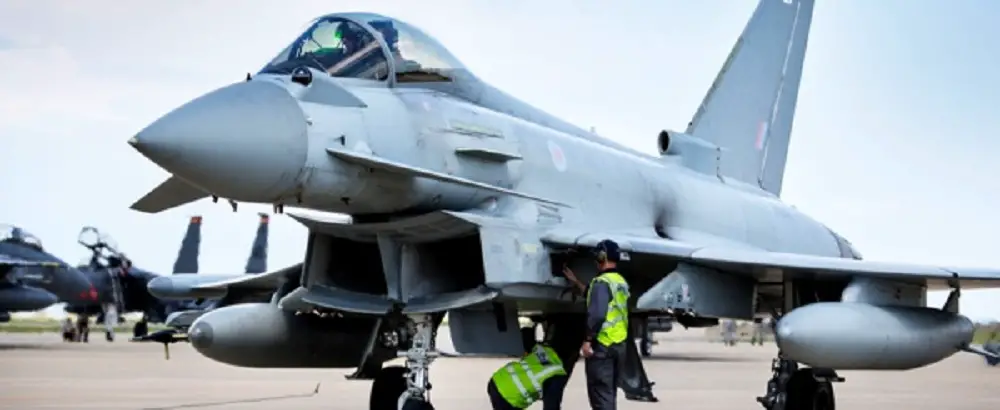 British Quick Reaction Alert Typhoon fighter flies with Meteor BVRAAM air-to-air missiles for first time