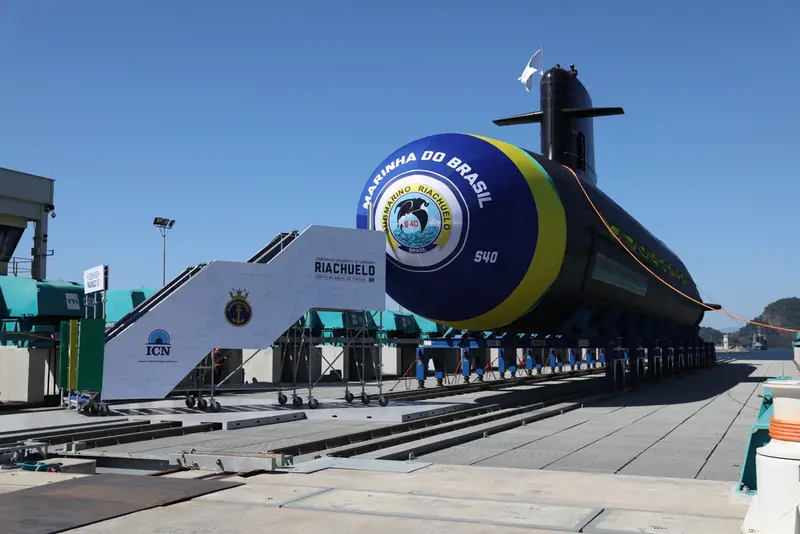 Launching of the Riachuelo the first brazilian scorpene submarine