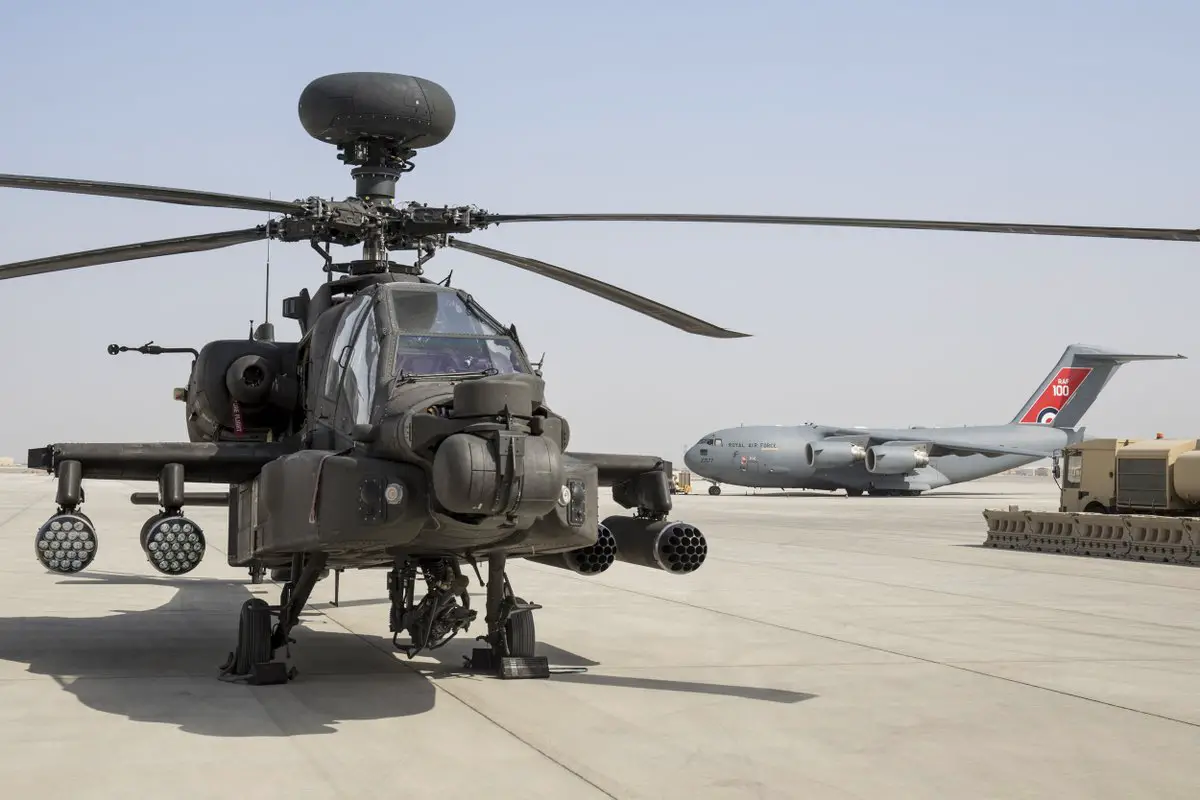 British Army Aviators Apache Attack Helicopters