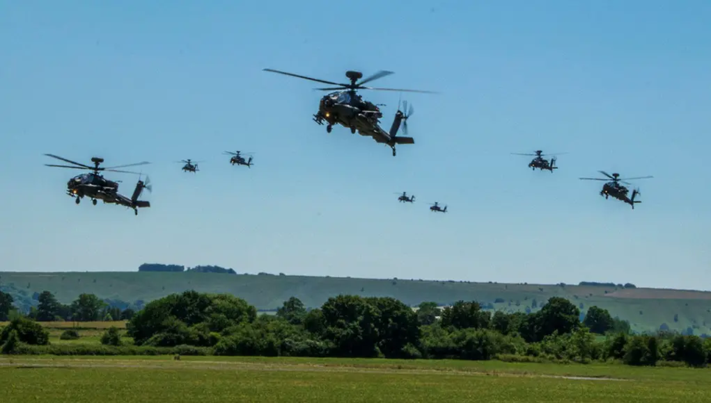 British Army Aviators Apache Attack Helicopters