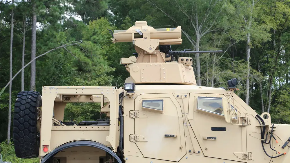 RIwP on Oshkosh Defense M-ATV (Javelin missile, M230LF 30 mm cannon, M249 5.56 mm machine gun & DRS PS2 sight)