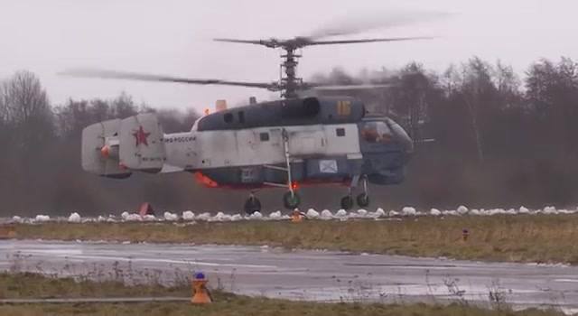 Russian Navy Ka-27 Helix practise deck landing