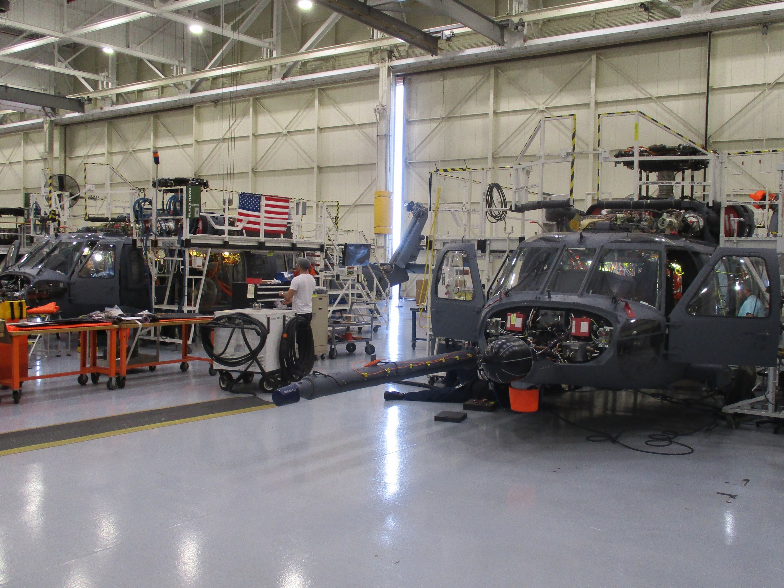 Two HH-60W Combat Rescue Helicopters are at the Sikorsky Development Flight Center in West Palm Beach, Florida, in preparation for flight test