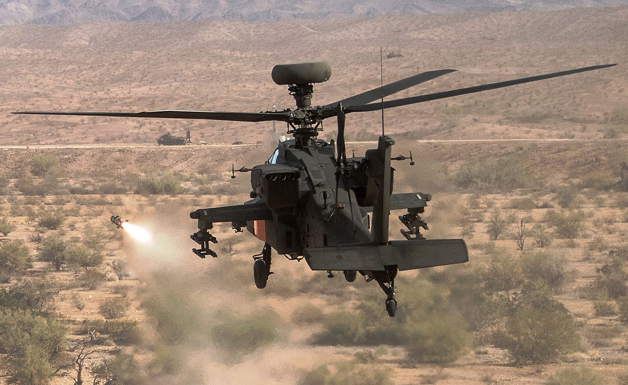 U.S. Army testing of the Joint Air-to-Ground Missile (JAGM) via an AH-64 Apache Longbow at Cibola Range, Yuma Proving Ground