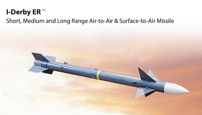 Rafael Advanced Defense Systems I-Derby ER (extended range) beyond-visual-range air-to-air missile (BVRAAM)