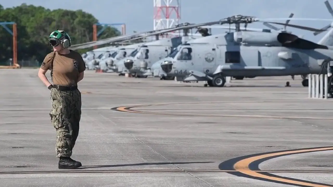 Helicopters Evacuate Naval Station Mayport Ahead of Hurricane Dorian