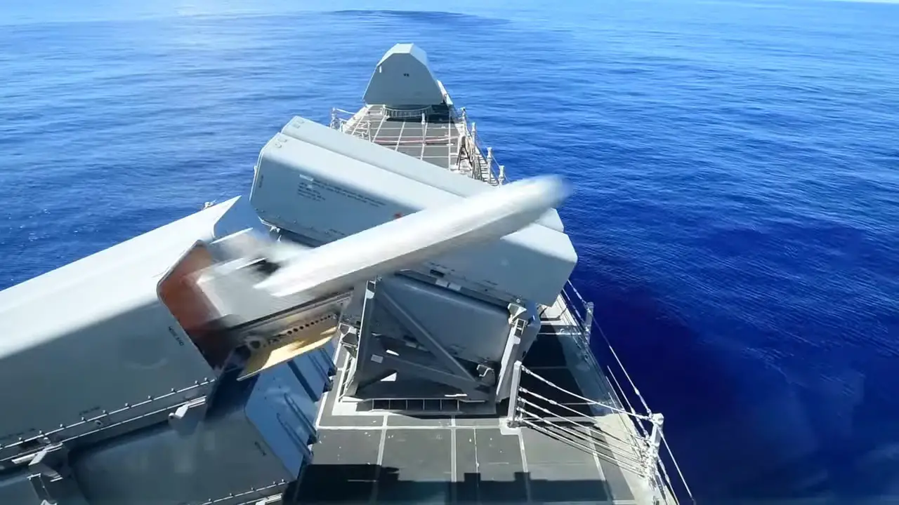 USS Gabrielle Giffords (LCS 10) Successfully Launches Naval Strike Missile (NSM)