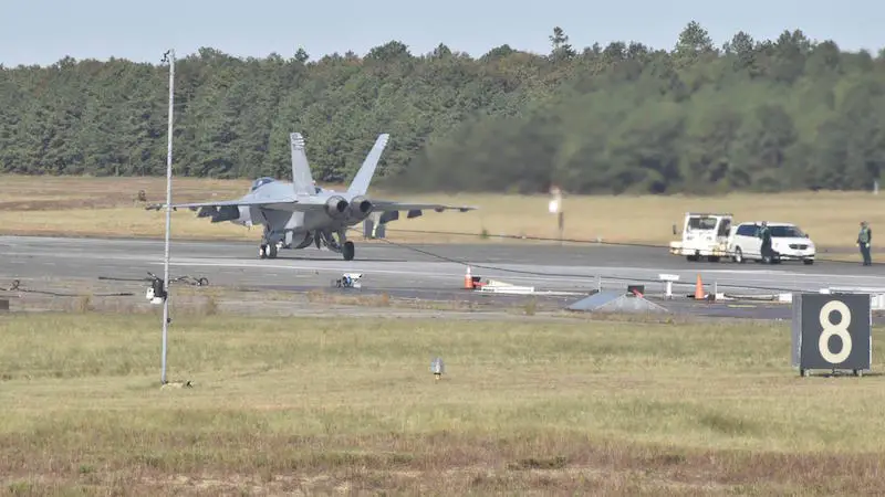 Air Test and Evaluation Squadron (VX) 23 conducts Advanced Arresting Gear (AAG) testing with five F/A-18E/F Super Hornets in Lakehurst, New Jersey. For the first time, AAG reached a milestone with 22 aircraft arrestments in just over 26 minutes.