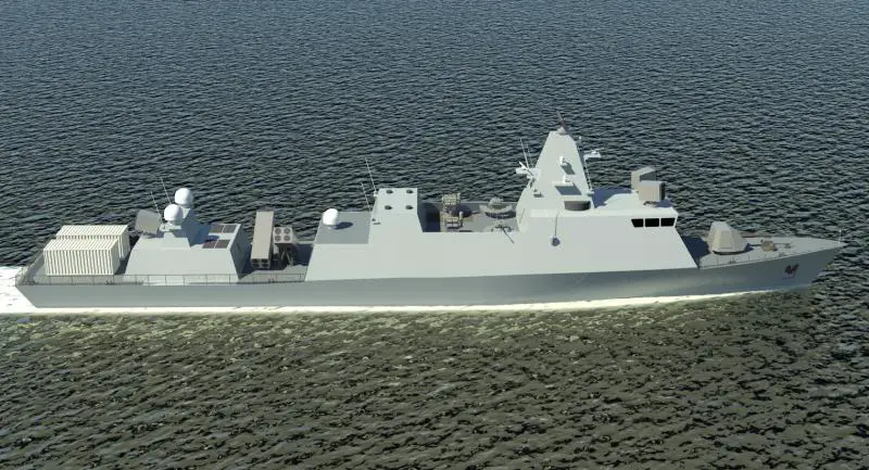 A computer-generated image of the preliminary design of the Reshef-class corvette, which Israel Shipyards is designing to replace the Israeli Navyâ€™s Saâ€™ar 4.5 corvettes currently in service