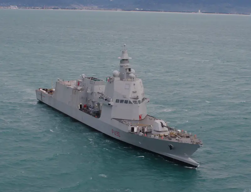 The lead ship of the Italian Navyâ€™s PPA class of ocean-going OPVs has begun her sea trials off Le Spezia. This innovative ship, displacing 4,500 (Light version) to 6,400 tonnes (Heavy) is designed for the full range of naval missions.