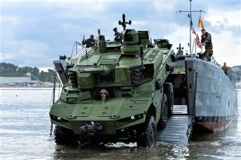 French Test Jaguar Armored Vehicles for Amphibious Qualification Testing