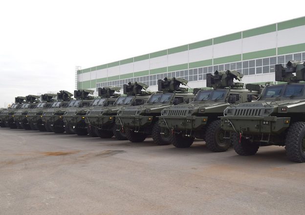 A batch of Arlan 4x4 Mine-Resistant Ambush-Protected armored vehicles produced in and for Kazakhstan. Arlan is a variant of Paramountâ€™s Marauder, optimized for cold-weather operations.