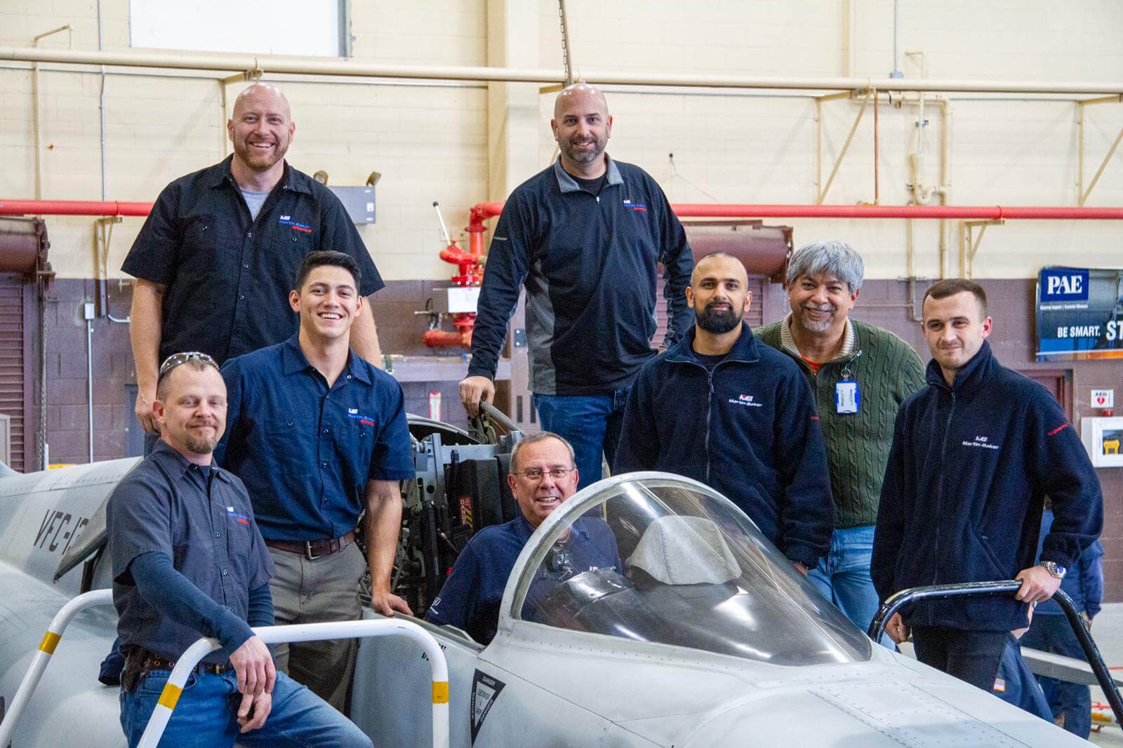 The Martin-Baker team are pictured here at NAS Fallon during the seat installation on the 5th December 2019.