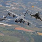 A350 XWB, A400M, H160 and Eurofighter together for a great achievement: a unique Airbus Family Flight