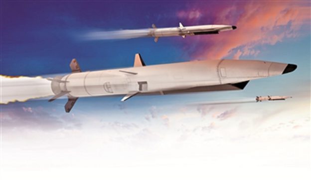 Photo shows the combat scenario of the hypersonic cruise missiles in the future.