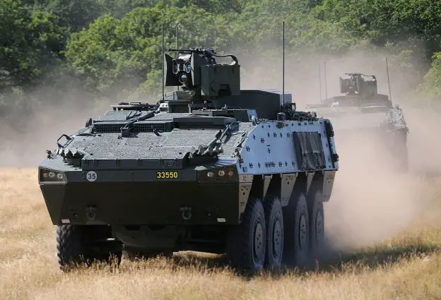 The Patria AMV (Armored Modular Vehicle) is an 8Ã—8 multi-role military vehicle produced by the Finnish defence industry company Patria.