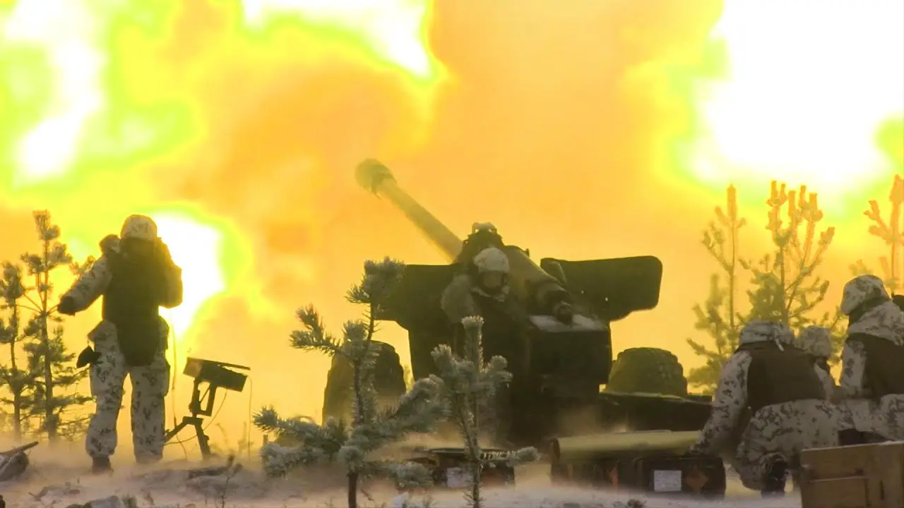 Finnish Artillerymen Trains in Cold-Weather Conditions