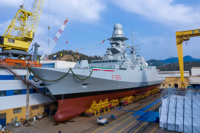 The Italian Navy's tenth and final FREMM multipurpose frigate, the future ITS Emilio Bianchi. 