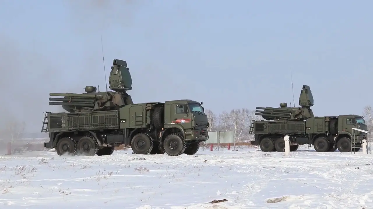 Pantsir-S1 short to medium range surface-to-air missile and anti-aircraft artillery weapon system