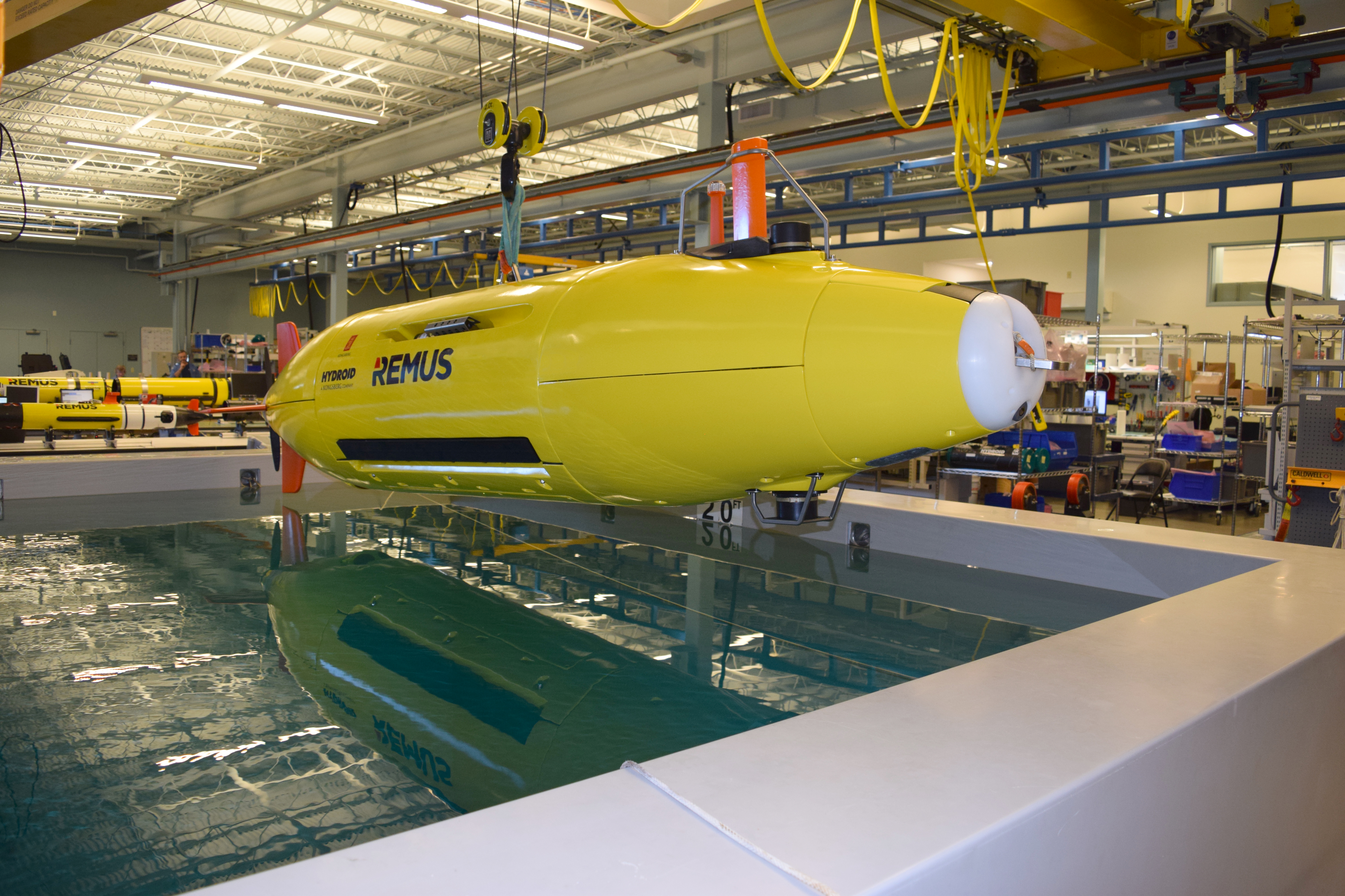 Hydroidâ€™s REMUS autonomous underwater vehicle.