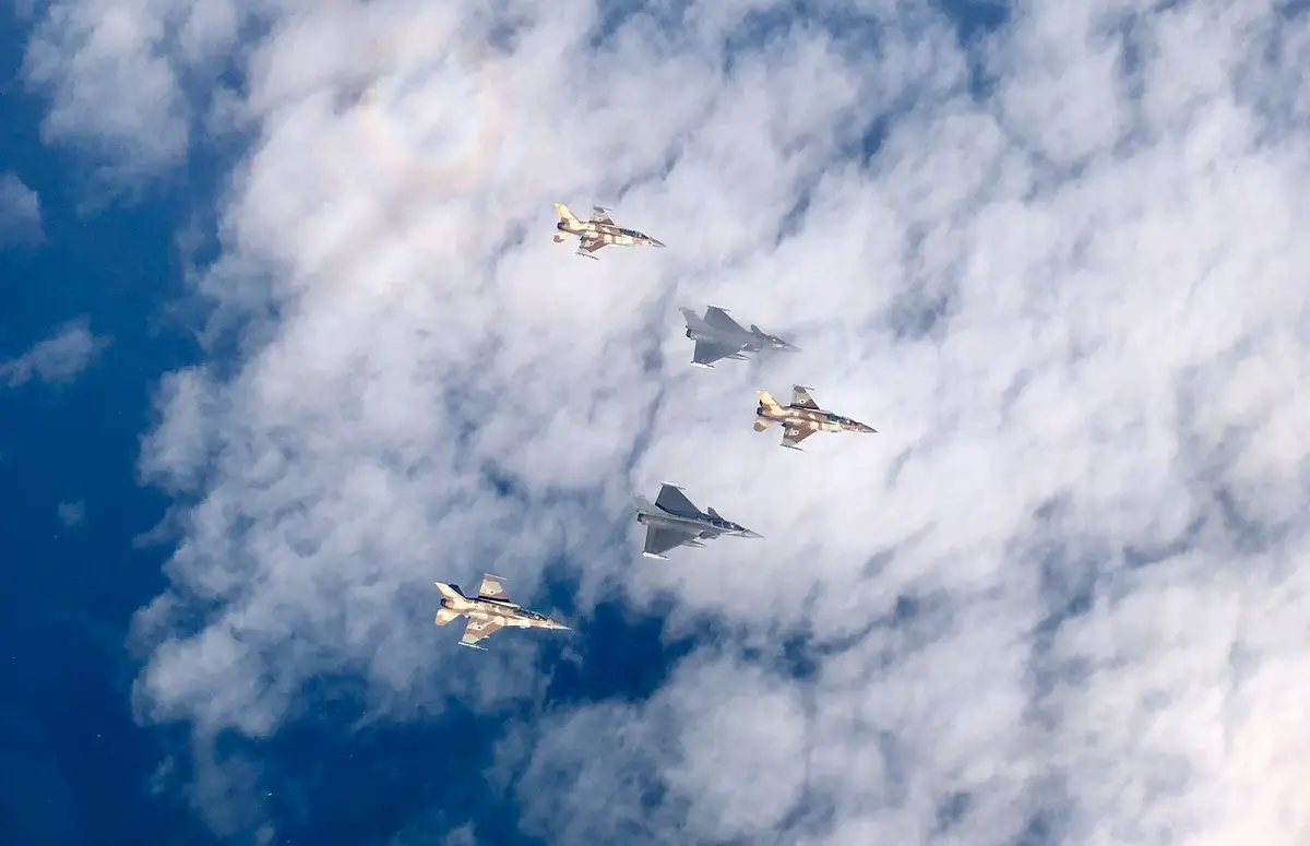 Israeli Air Force F-16 Joint Exercise with French Rafales from Aircraft Carrier Charles de Gaulle 