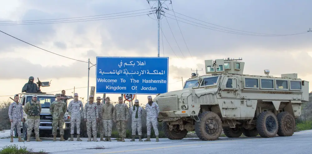 Jordan Armed Forces and U.S. National Guards Train on MRAP driving