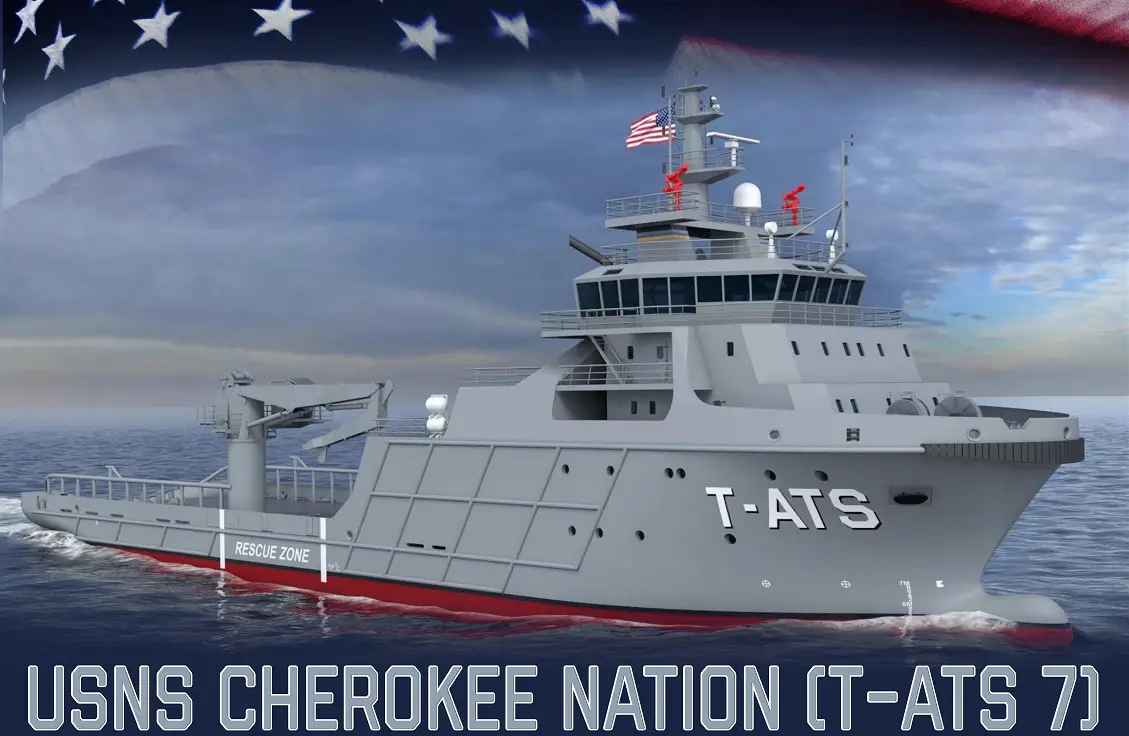 An artist rendering of the future USNS Cherokee Nation (T-ATS 7).