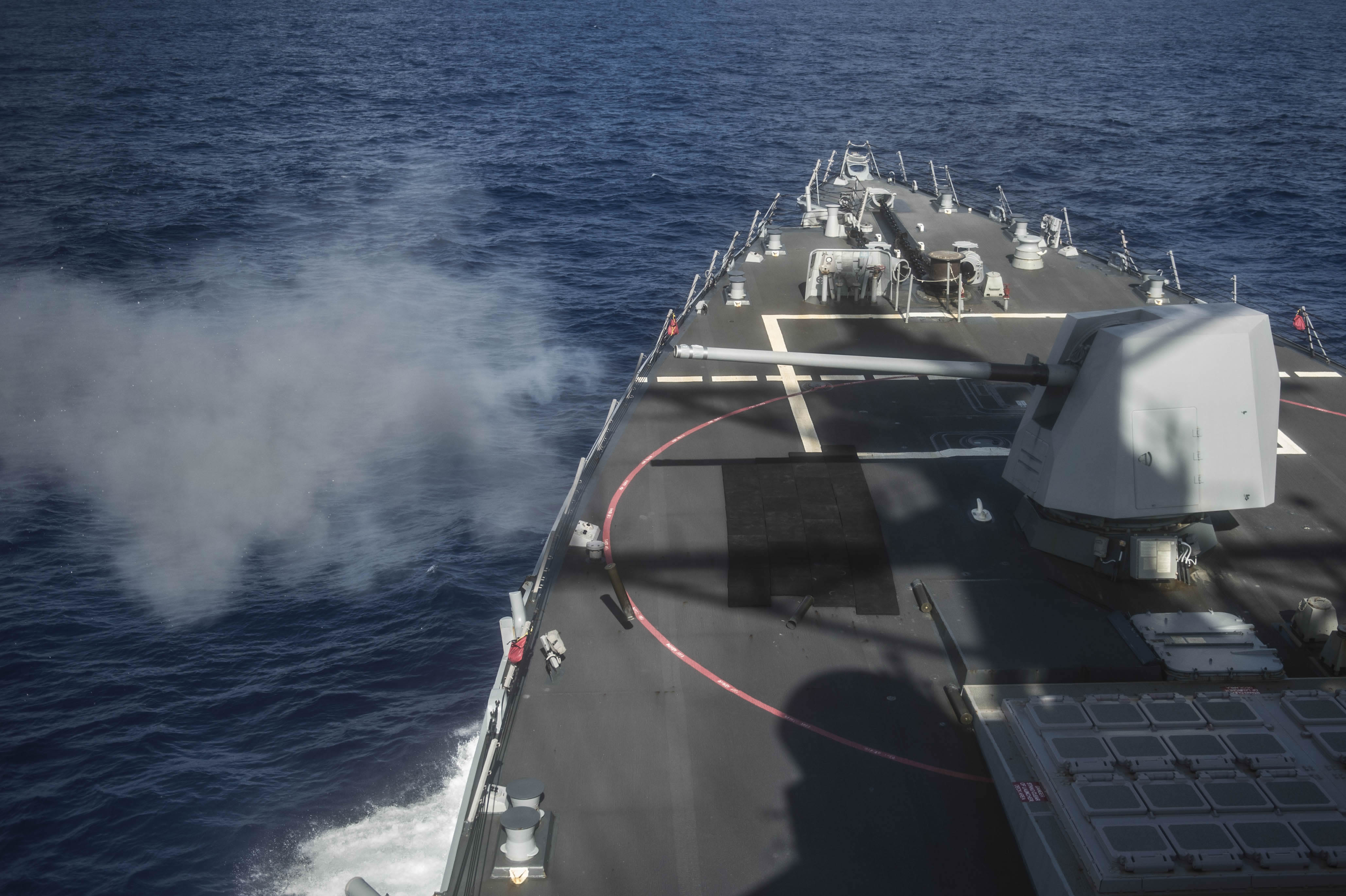 The Excalibur munition's naval 5-inch variant will offer long range precision fires to counter fast attack craft and to provide naval surface fire support.