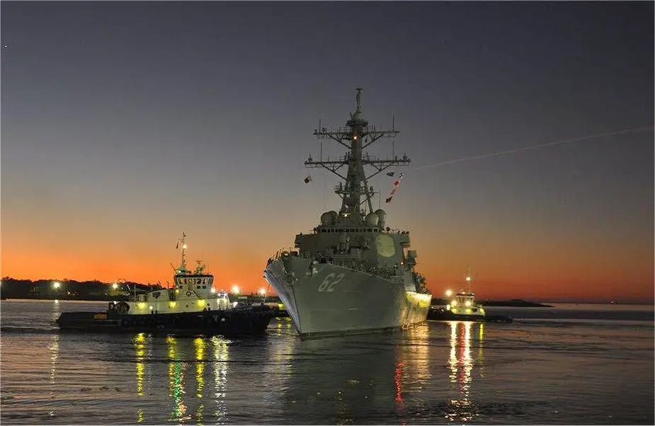 U.S. Navy USS Fitzgerald (DDG 62) departs Huntington Ingalls Industries - Pascagoula shipyard