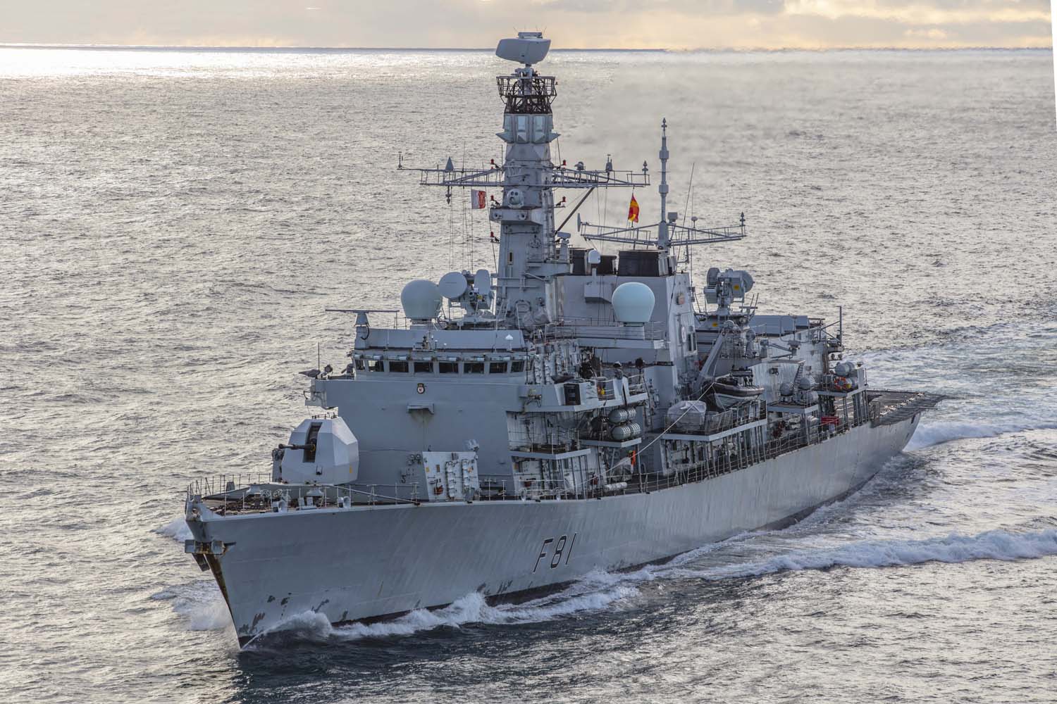 HMS Sutherland has been shadowing seven Russian ships alongside eight other Royal Navy vessels in UK waters