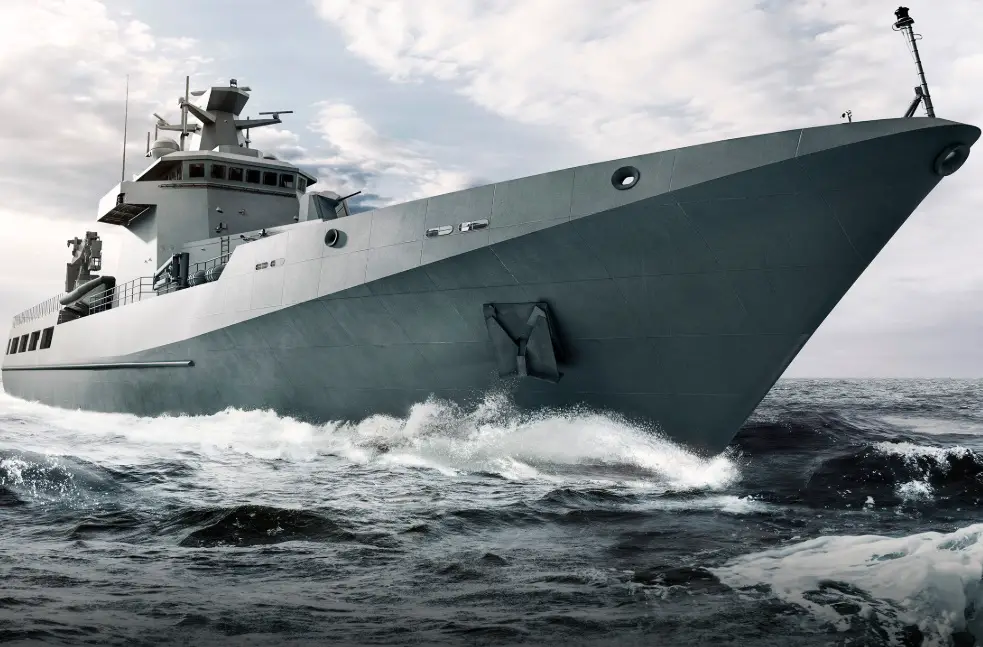 The Arafura class is a multipurpose small warship class for the Royal Australian Navy (RAN). The class of ships will be based on LÃ¼rssen's OPV80, similar to the Darussalam-class offshore patrol vessel of the Royal Brunei Navy.