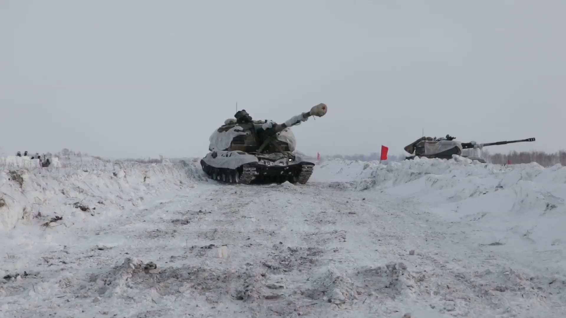 Msta-S Self-Propelled Howitzers Live Fire Exercise in Siberia