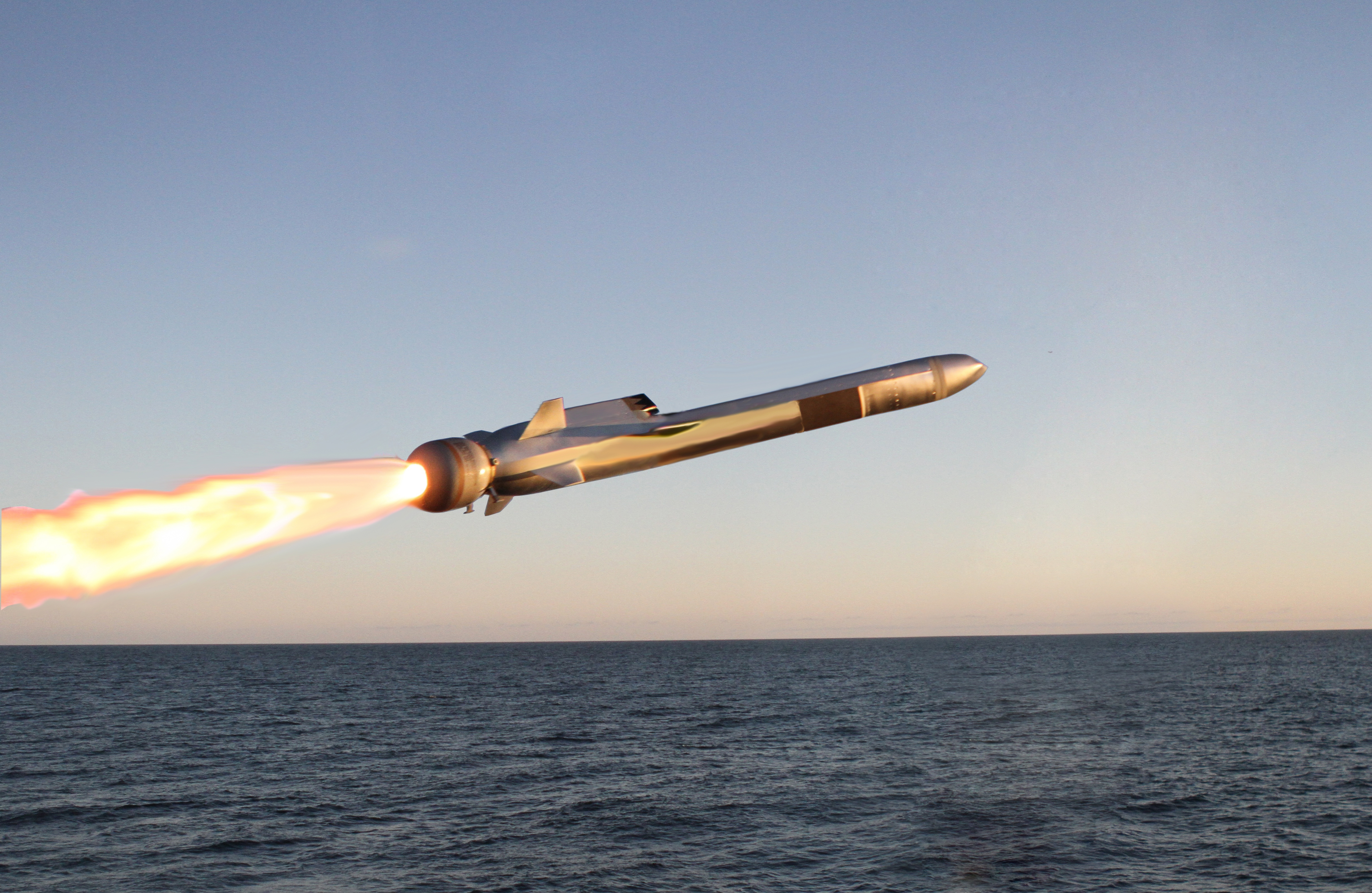 Known for its "sea-skimming" capability, the Naval Strike Missile can fly at very low altitudes over water and land. 