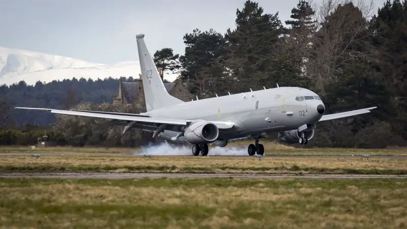 Royal Air Force's Second P-8A Poseidon MRA1 Arrives In Scotland