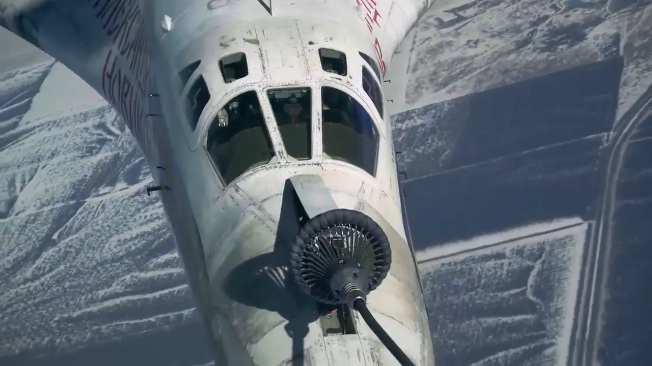 Russian Bomber Tu-160M Aerial Refueling Exercise